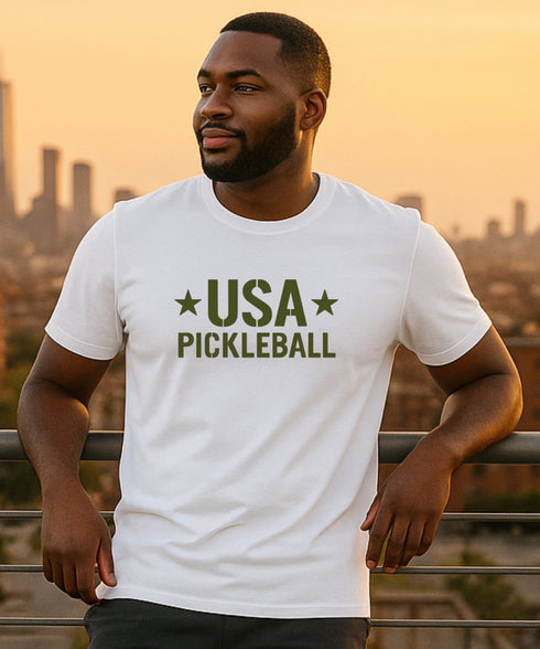 USA Pickleball Legacy by Pepini Pickleball β white Casual Wear Pickleball T-Shirt front view
